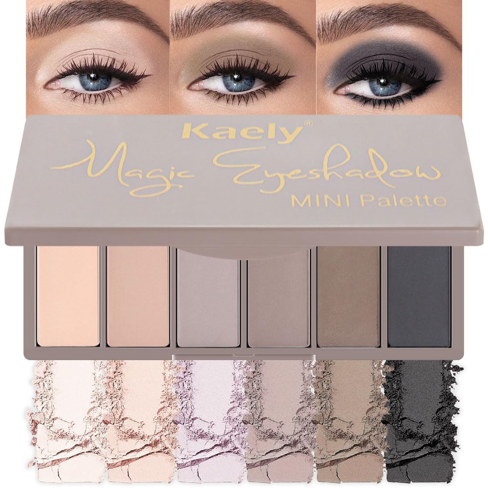 Eye Shadow Palette for Older Women - 6 Colors, High Pigment, Mini Travel Size | Green Eyes, Nude Pink, Rose Gold