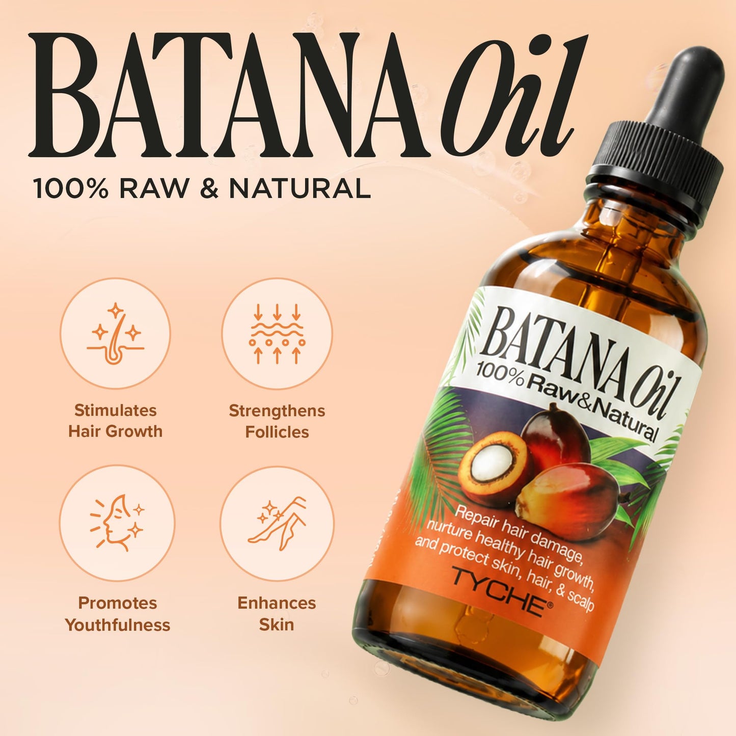 Tyche by Nicka K New York, Hair and Body Oil, Rosemary Oil, Batana Oil, Mosturizes Skin, Repairs Damaged Hair (Batana Oil)