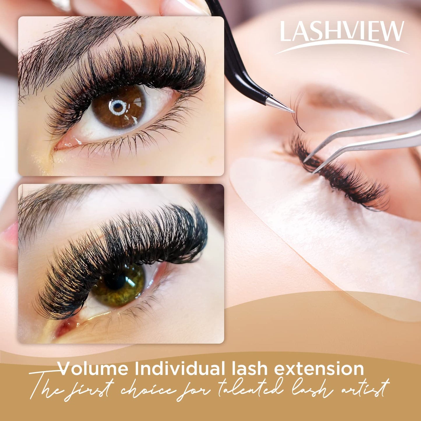 LASHVIEW 0.07 Thickness C Curl 8-15mm Mixed Tray Volume Faux Eyelash Extensions Silk Individual Lash Extensions Pure Korean Silk lashes Soft Application for Professional Salon Use