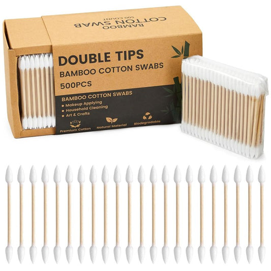 Pointed Tip Cotton Swabs - Precision Applicators for Makeup | 500 Count Wooden Sticks