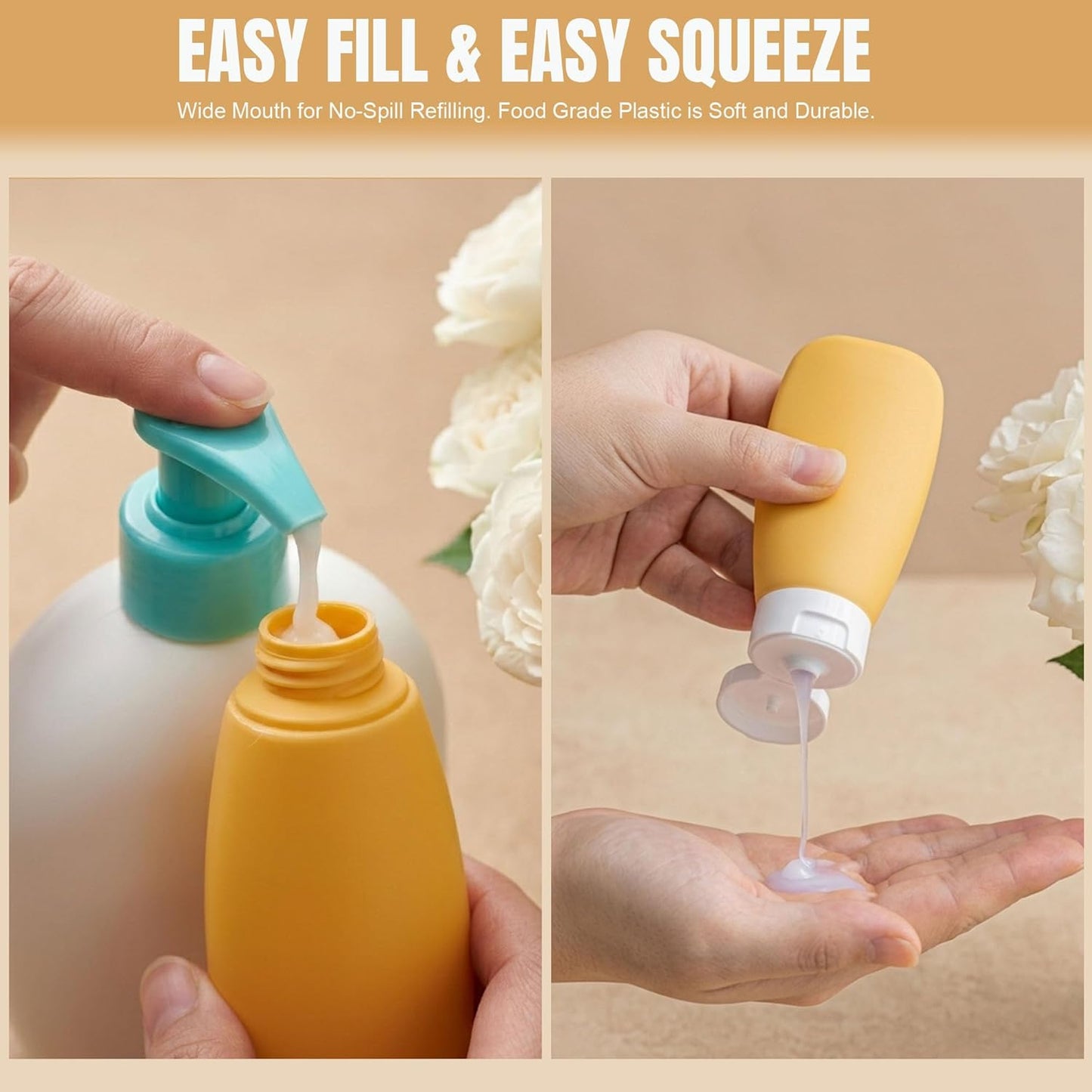 Travel Bottles Set - 20 Pack TSA Approved Leak Proof Containers | Portable Refillable Toiletry Kit for Shampoo, Conditioner, Lotion (Multi-Color)
