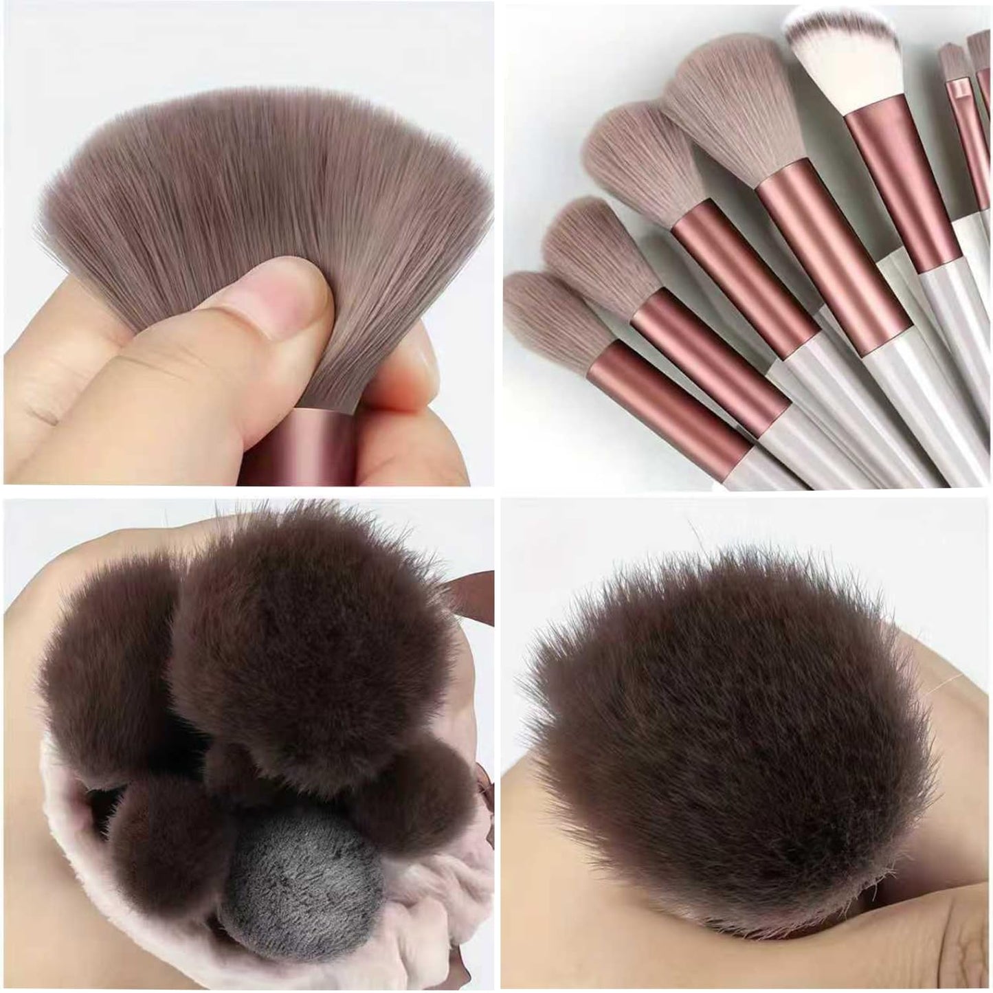 Professional 13 PCS Makeup Brush Set - Hypoallergenic Soft Synthetic Bristles for All Skin Types | Full Face & Eyes