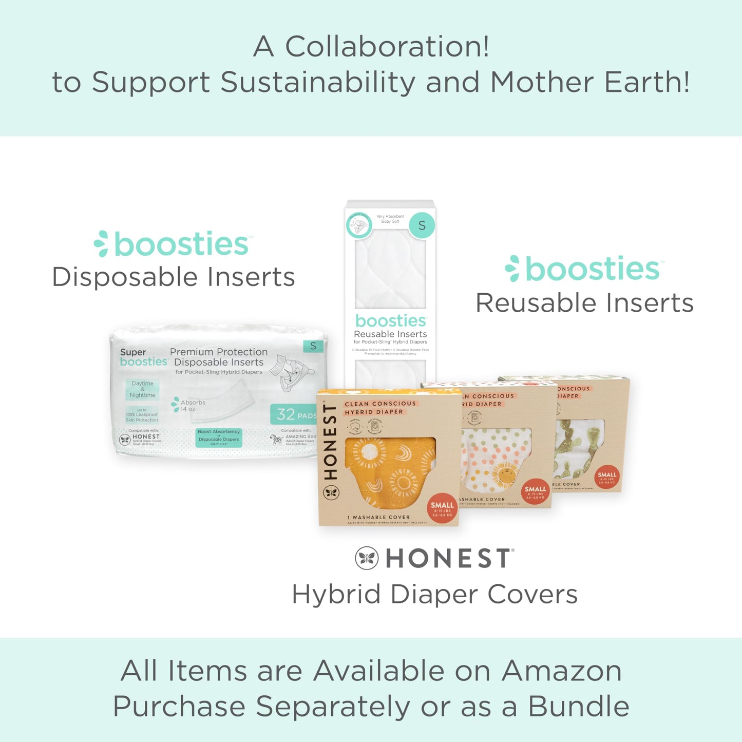 Overnight Diaper Leak Stopper, Super Boosties Disposable Inserts, Use with Pampers Sizes 2-6, Honest Hybrid Diaper Cover Sz Small, Amazing Baby Cover Sz 2, Pocket-Sling Compatible, 4.3x11 in, 96 count