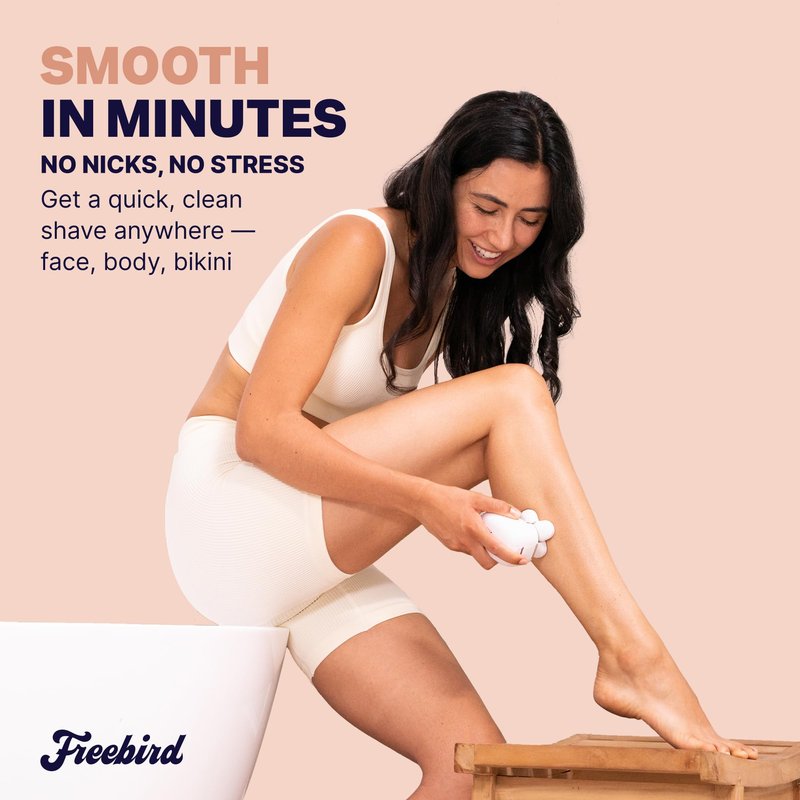 Freebird FlexSeries Electric Razor for Women - Silk Smooth Legs, Body Hair, & Pubic Shaver - for Private Area, Sensitive Skin, Bikini Trimmer (Shaver Kit + Replacement Blade + Charging Dock)