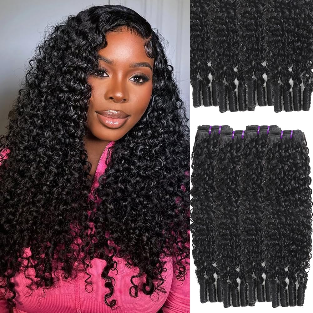 Burmese Curly Hair Bundles - 100% Virgin Remy Water Curly | 20, 22, 24 Inch, Natural Black, 300g