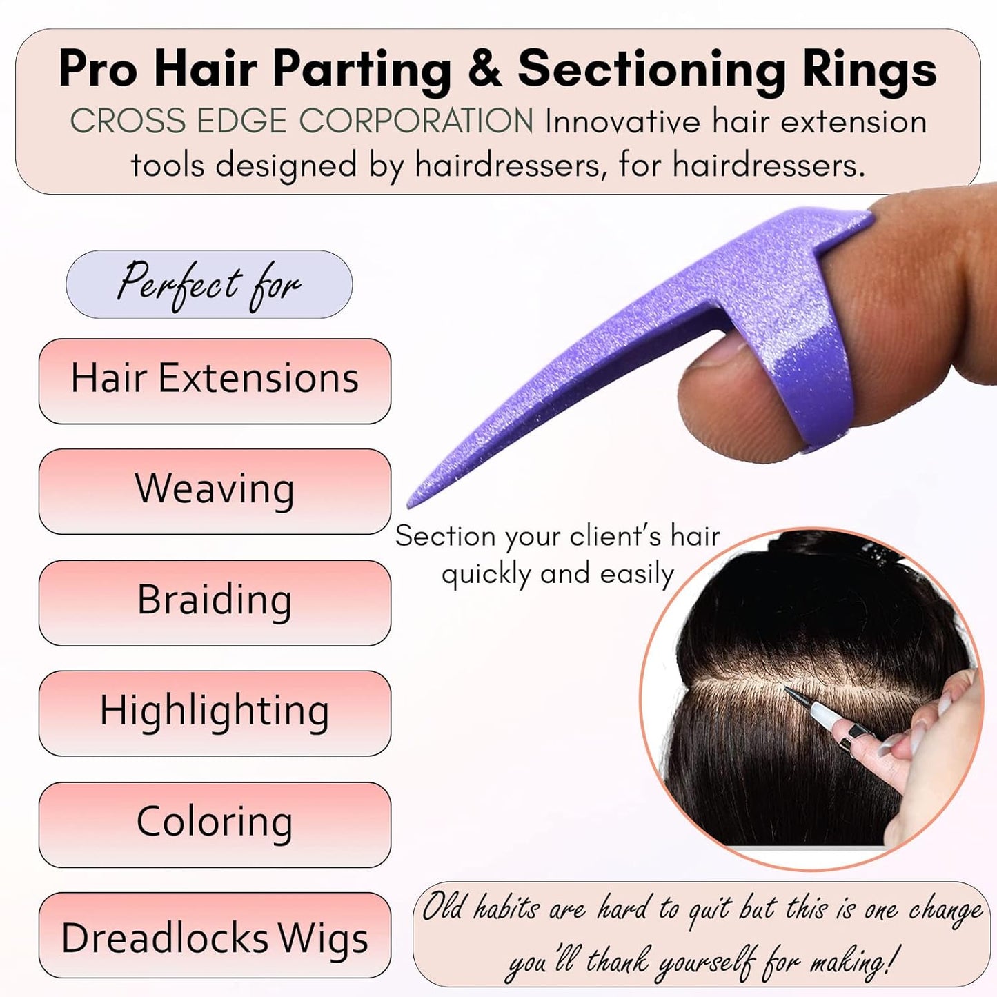 Quick Braid Aid Finger Parting Tool Set | Stainless Steel Separator Rings for Dreadlocks & Hair Extensions