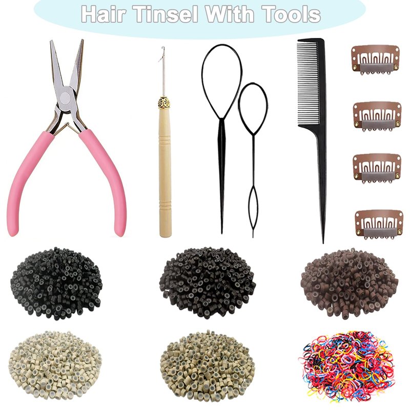 Hair Tinsel Kit - 9800 Strands in 24 Vibrant Colors | Heat Resistant Hair Extensions for Parties & Festivals