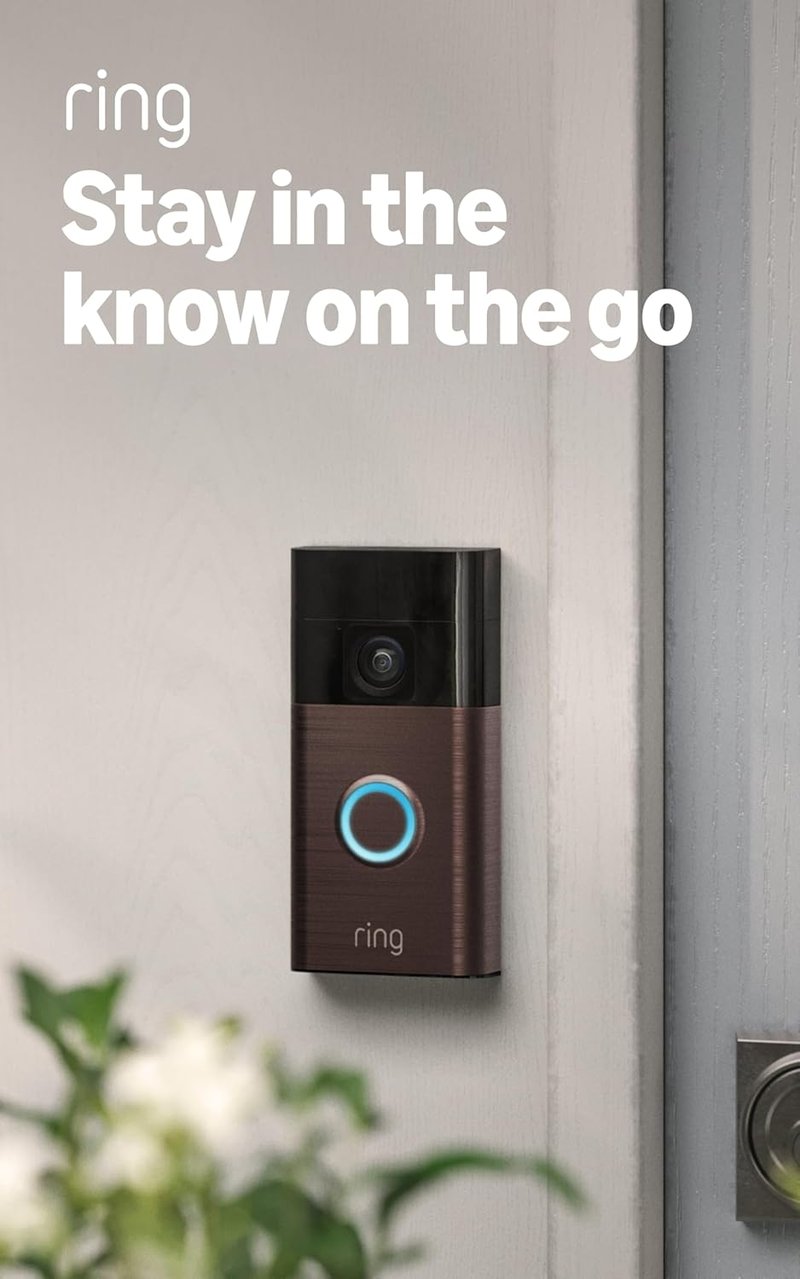 Smart Video Doorbell - Home Security with Live View, Two-Way Talk & Motion Detection | Venetian Bronze Finish