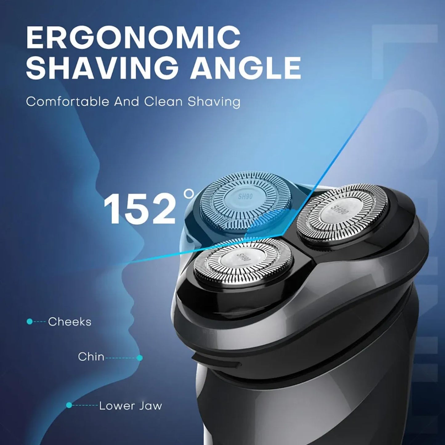 SH90 Replacement Heads Compatible with Philips norelco Series 9000(S9xxx) 8000(S8xxx) Electric Razor Shaver, Upgrade SH90/62 Replacement Double Blades for Philips Shaver 9000