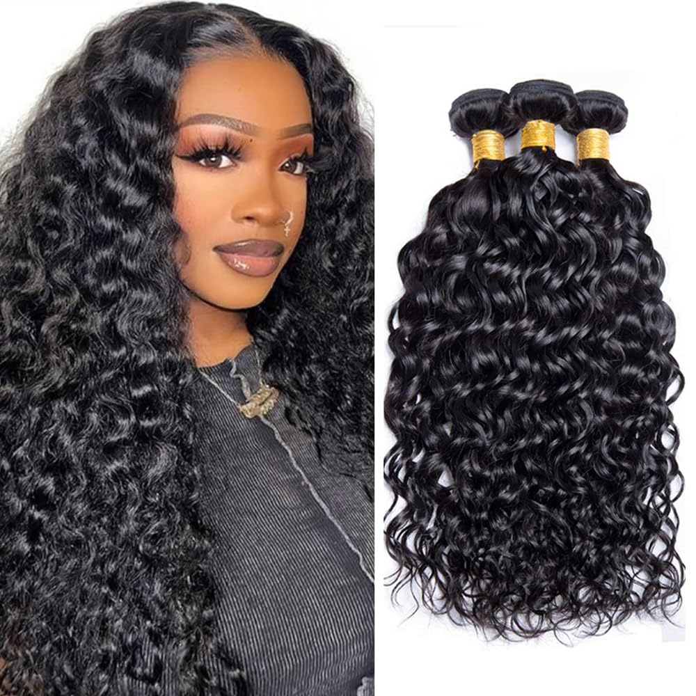 28 30 32 Inch Wet and Wavy Bundles Human Hair 300g Peruvian Virgin Hair 3 Bundles Black Natural Color Water Wave Bundle