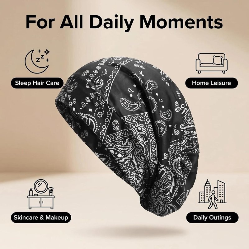 Mulberry Silk Hair Bonnet - Adjustable Sleep Bonnet for Women & Men | Real Silk Lining