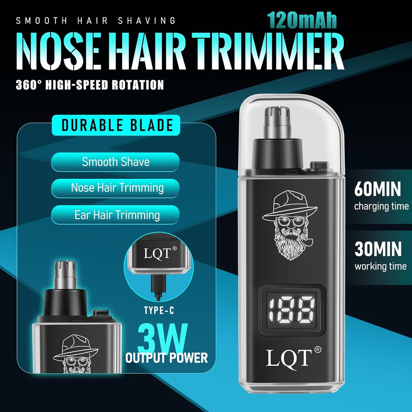 Men’s Grooming Kit - Professional Cordless Hair Clippers & Trimmers Set | LED Display, Adjustable Lever, Multiple Combs