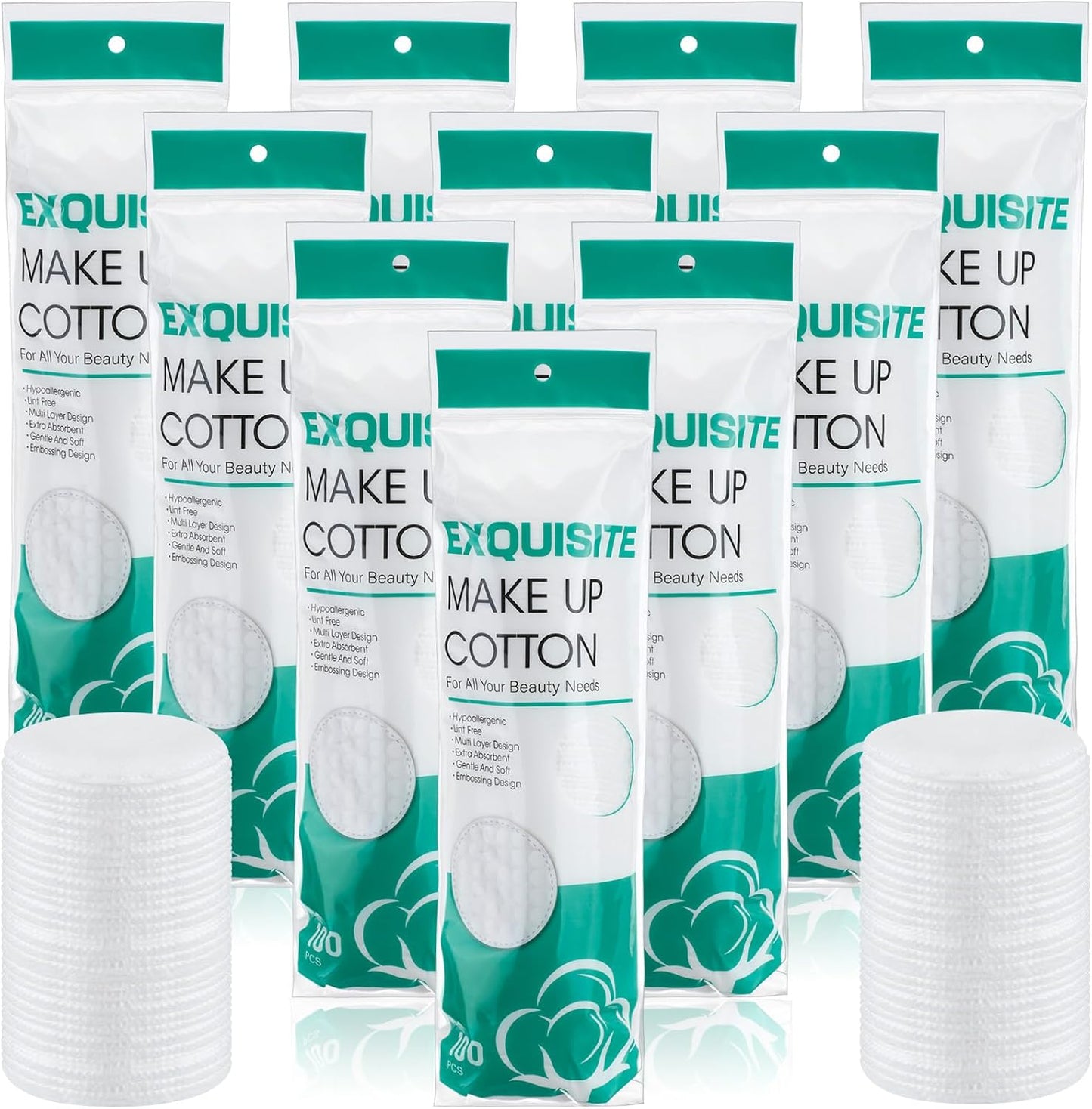 Maxcheck Cotton Rounds - 600 Pcs Exfoliating Makeup Remover Pads | Soft Facial Toner Pads