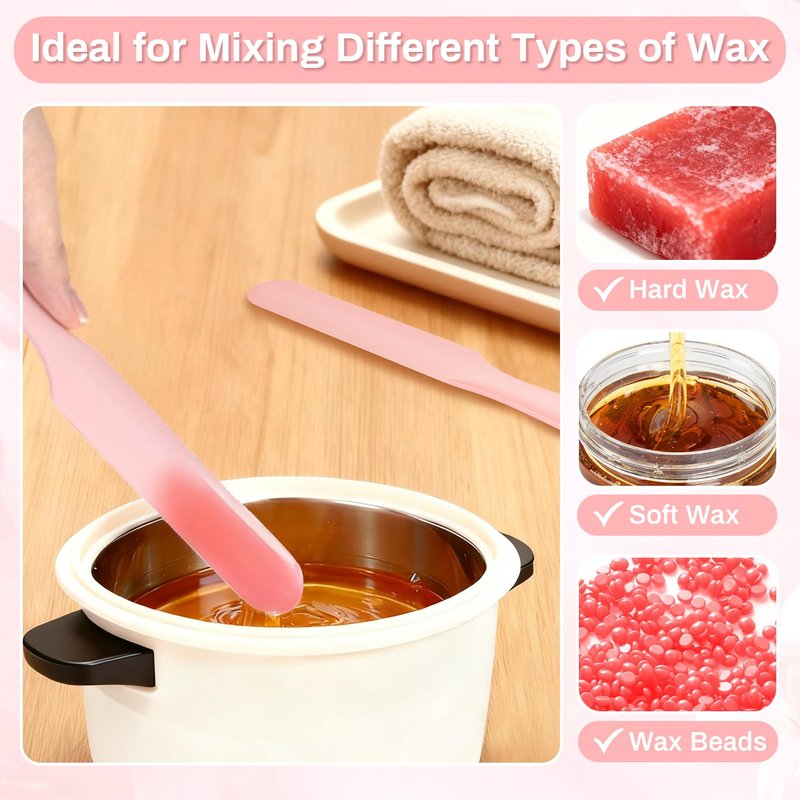 RAQEHO Non Stick Wax Spatulas - 3 Reusable Silicone Wax Stick Applicator for Face Boby Hair Removal Waxing Accessories Removal Product Esthetician Supplies Professional For Home Beauty Salon Use.