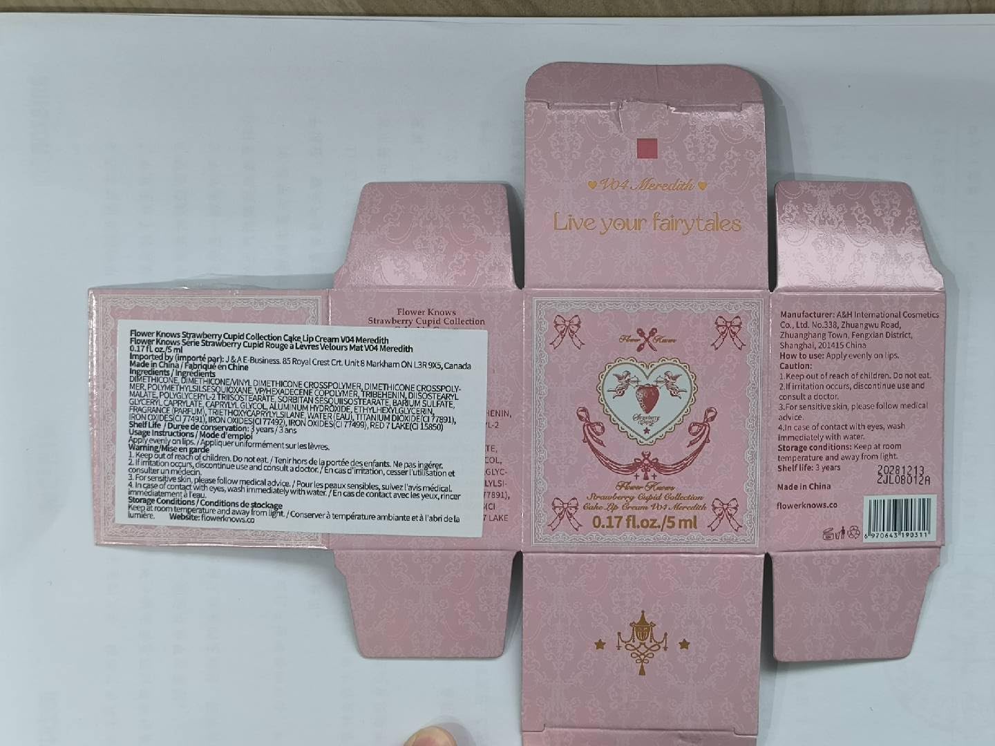 Flower Knows Strawberry Cupid Cake Lip Cream - Mauve Rose Pink Velvet Matte, Lightweight Hydrating Formula, Vegan