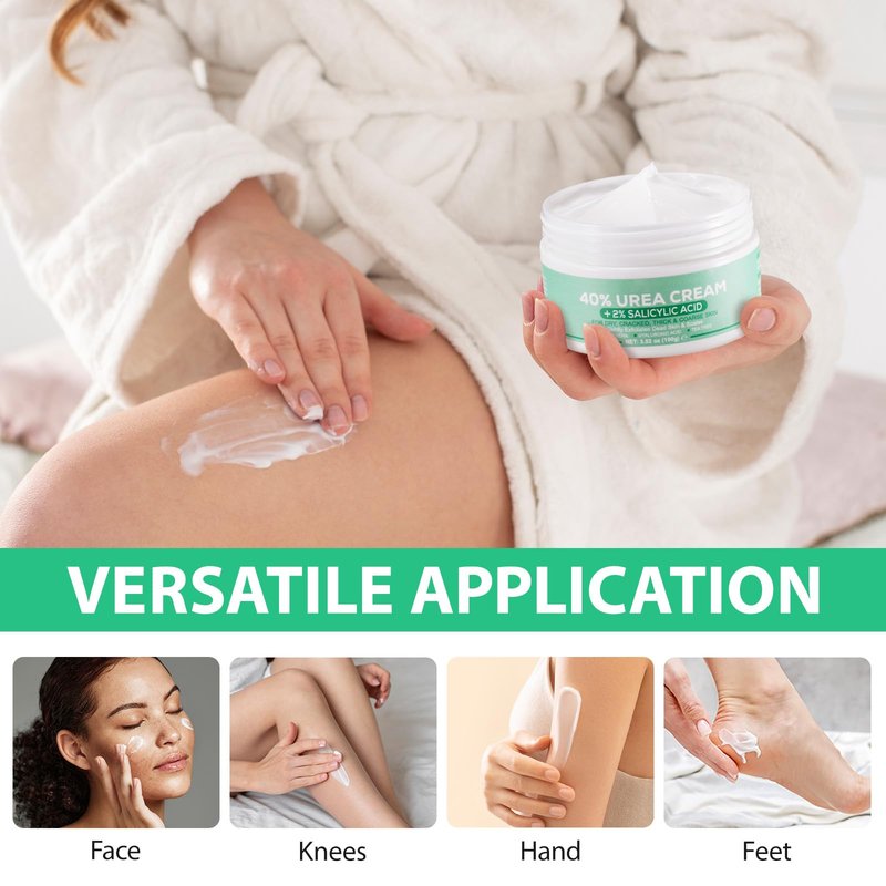 Urea Cream 40 Percent For Feet Maximum Strength,40% Urea Cream Plus 2% Salicylic Acid with Hyaluronic Acid,Tea Tree,and Aloe Vera for Foot and Hand - Deep Moisturizes,Callus Remover 3.53 oz