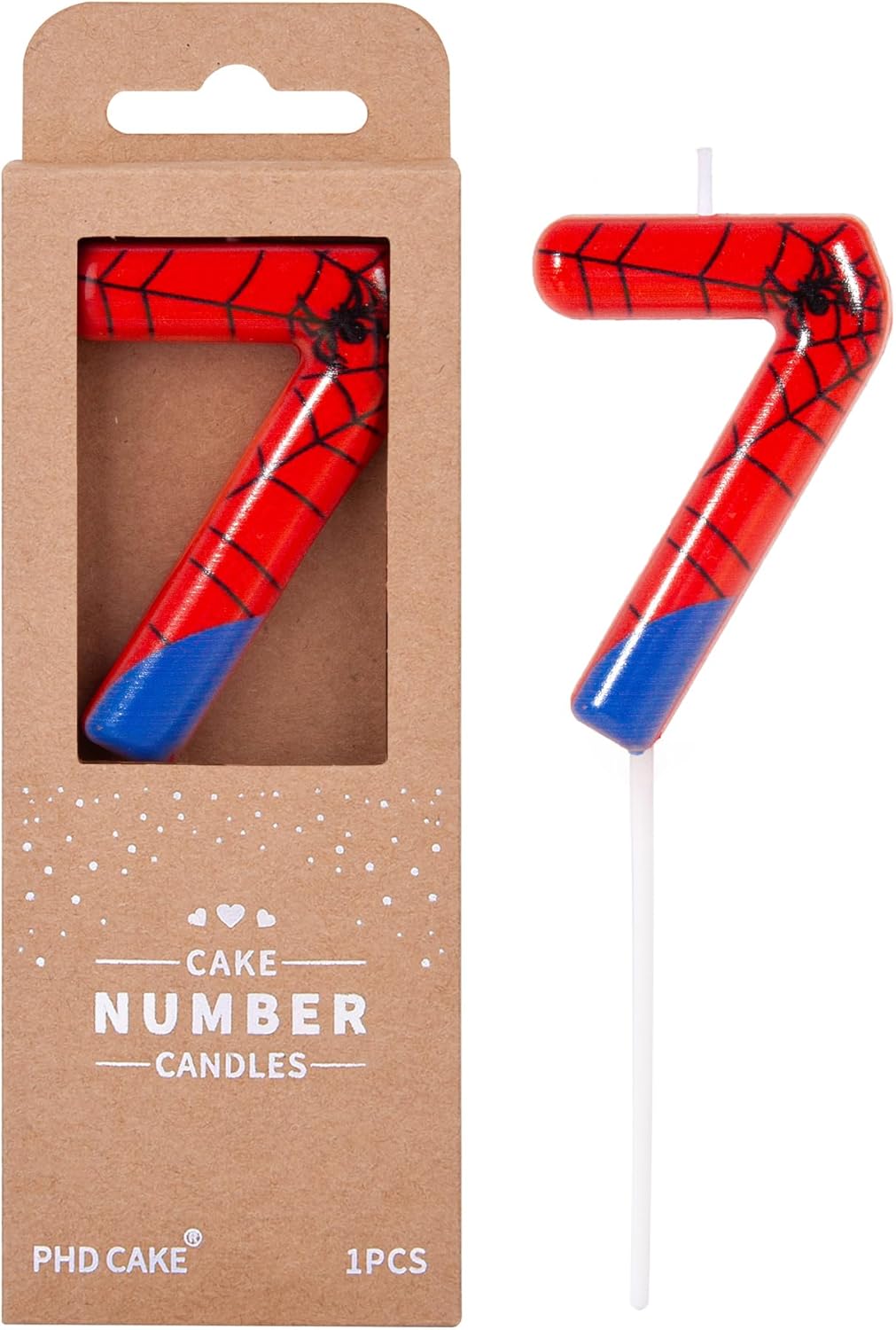 Number 3 Spider Birthday Candles - Cartoon Themed Cake Decor for Parties | 2.76 Inch