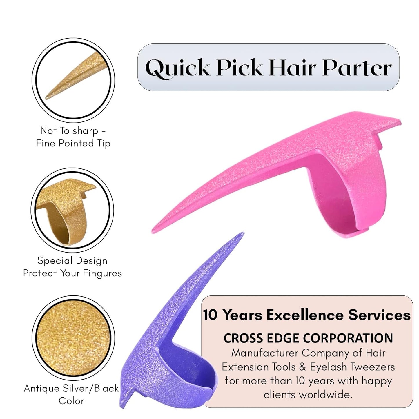 Quick Braid Aid Finger Parting Tool Set | Stainless Steel Separator Rings for Dreadlocks & Hair Extensions