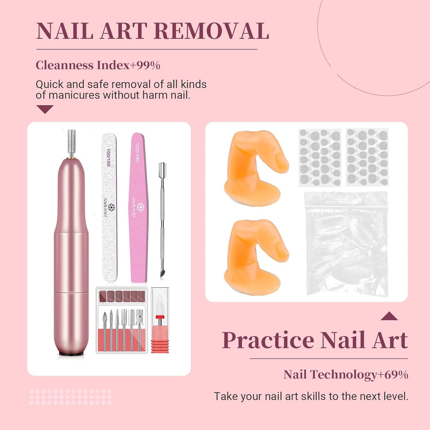 Acrylic Nails Kit - Complete Professional Set with UV Light & Drill | DIY Home Salon Essentials