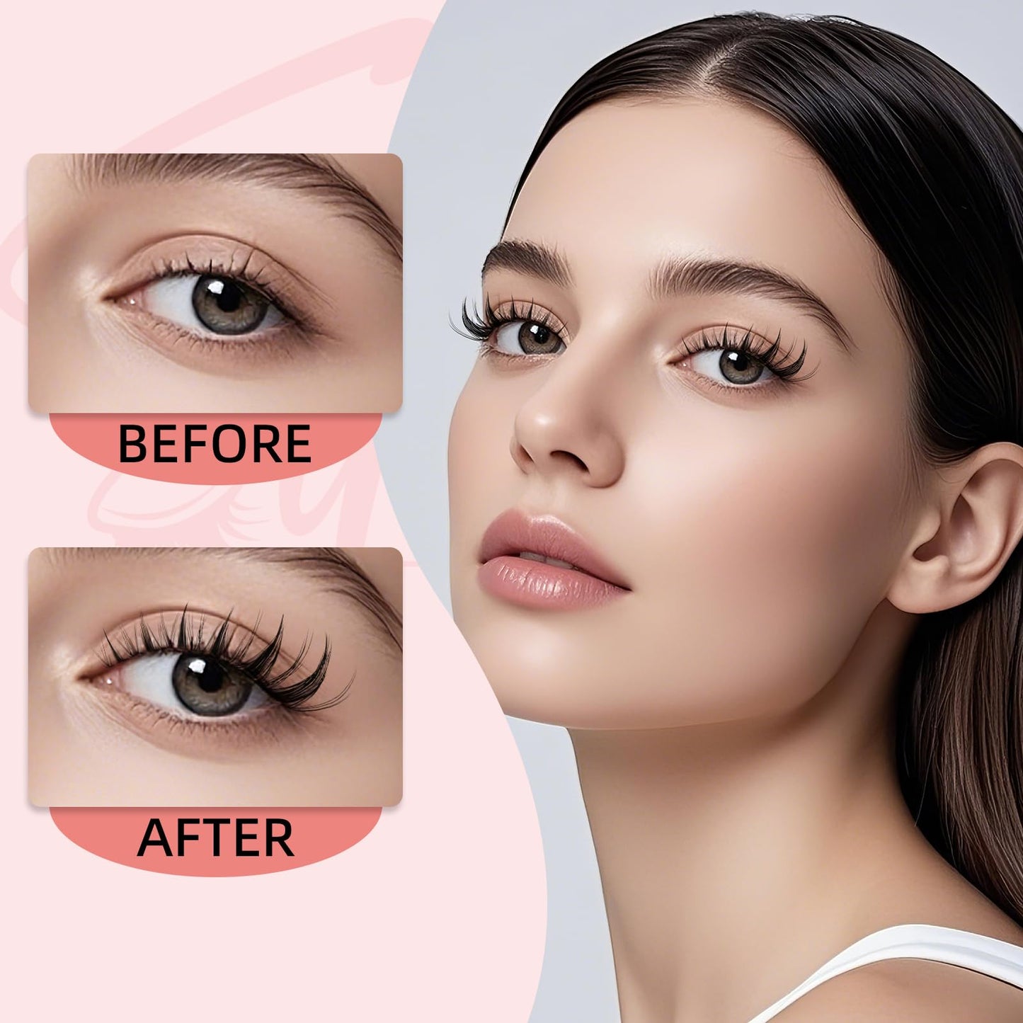 EYEVIS Fairy Lash Clusters Kit 144PCS Ultra-Thin Invisible Band Lash Extension Kit 8-18mm Manga Eyelash Extension Kit C Curl Lash Clusters Wet-Look Anime DIY at Home （Fairy Kit,8-18mm）