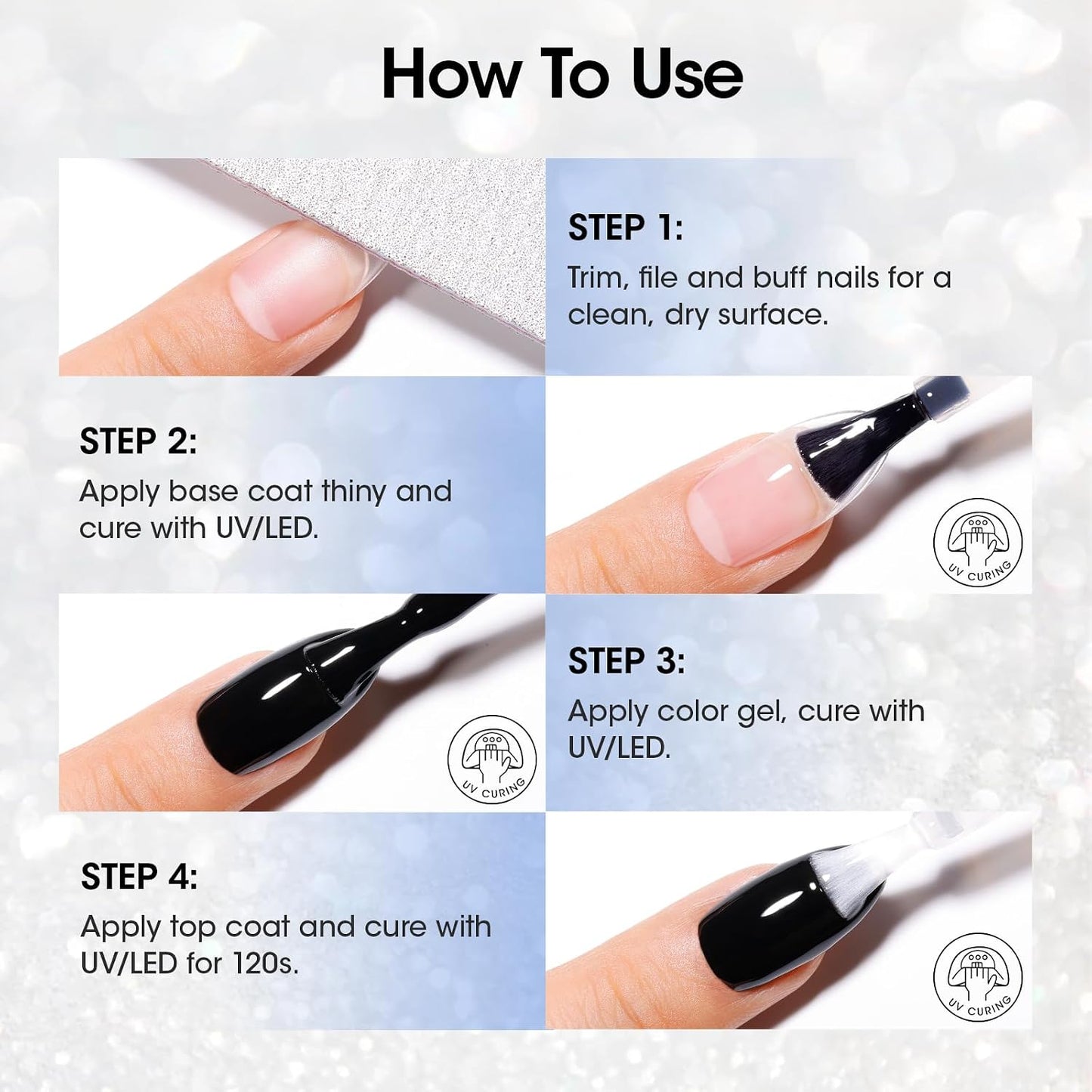 GELLEN Gel Top Coat - High Gloss Clear Nail Polish for Long-Lasting Shine | 20ml Soak Off UV Gel