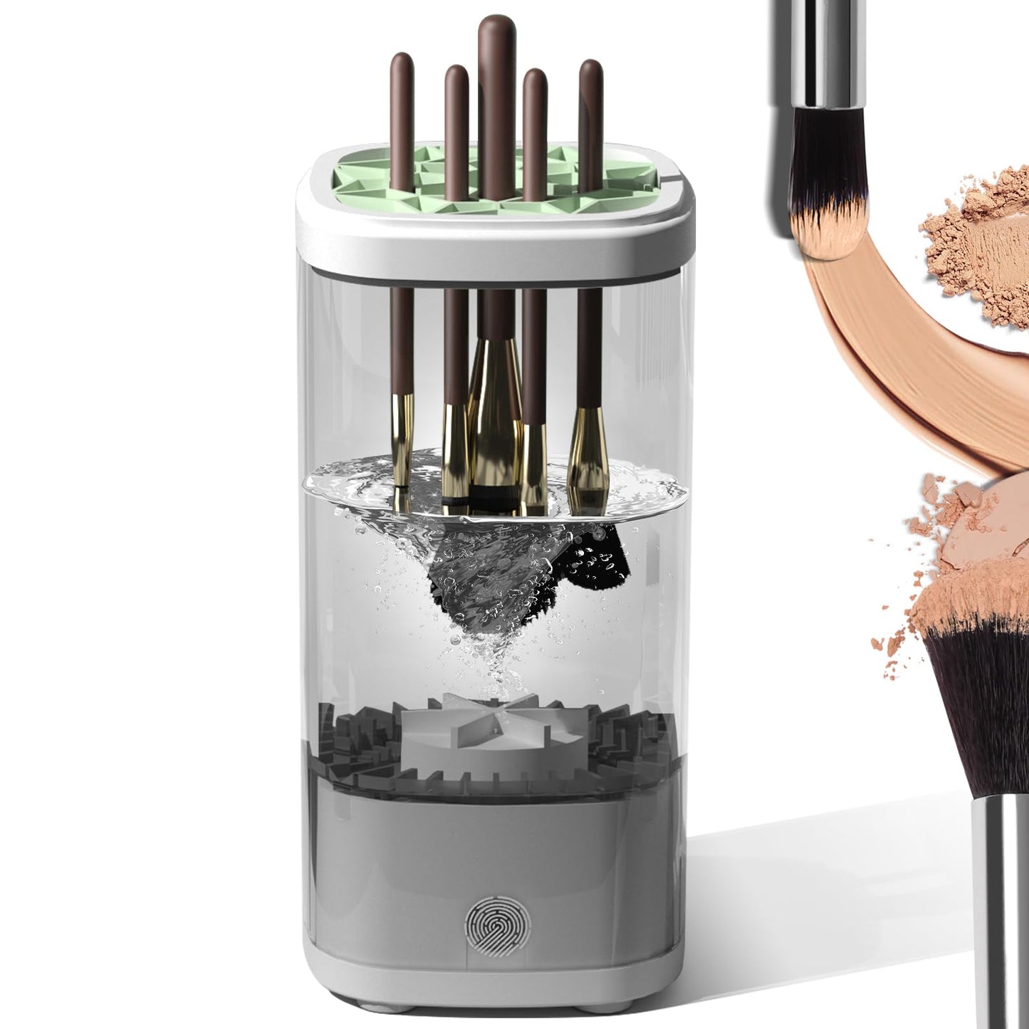 Electric Makeup Brush Cleaner Machine 2026 - Automatic Rotating Brush Washer with Deep Cleaning Technology, Portable Makeup Brush Cleaner for Travel, Home Use, Perfect Gifts for Women (Gray)