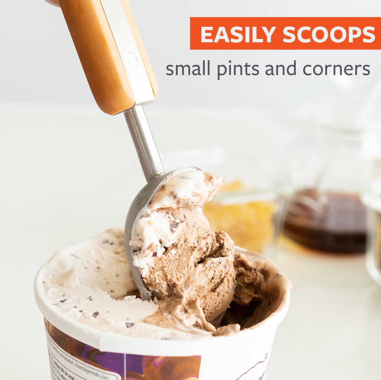 Full Circle Ice Breaker Stainless Steel Ice Cream Scoop: Effortlessly Carves Through the Hardest of Ice Creams, Durable Construction, Dishwasher Safe.