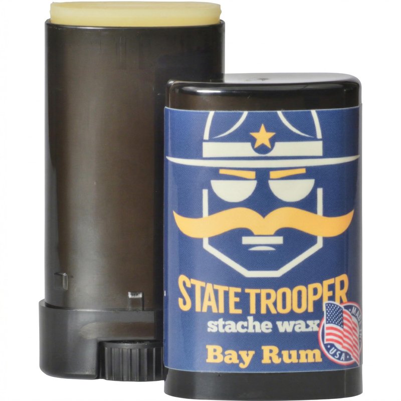 State Trooper Mustache Wax for Men – Medium Hold with Beeswax, Coconut Oil & Lanolin – Natural Moustache Grooming & Styling Wax with Citrus Scent - Nourishing Conditioner & Sculpting in a Tube/Stick