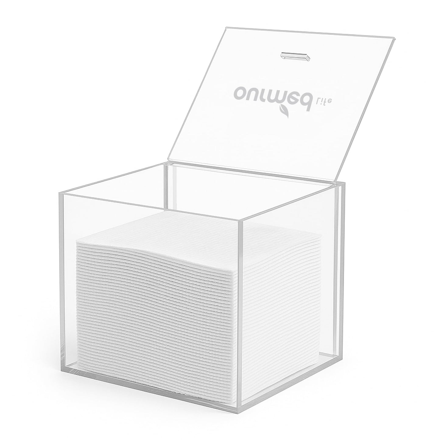 Ourmed Life Clear Acrylic Face Towel Holder, Organizer Box for Bathroom Countertop Storage, Disposable Face Towels Container and Face Towel Clear Box with 50 Count Clean Facial Towels Included
