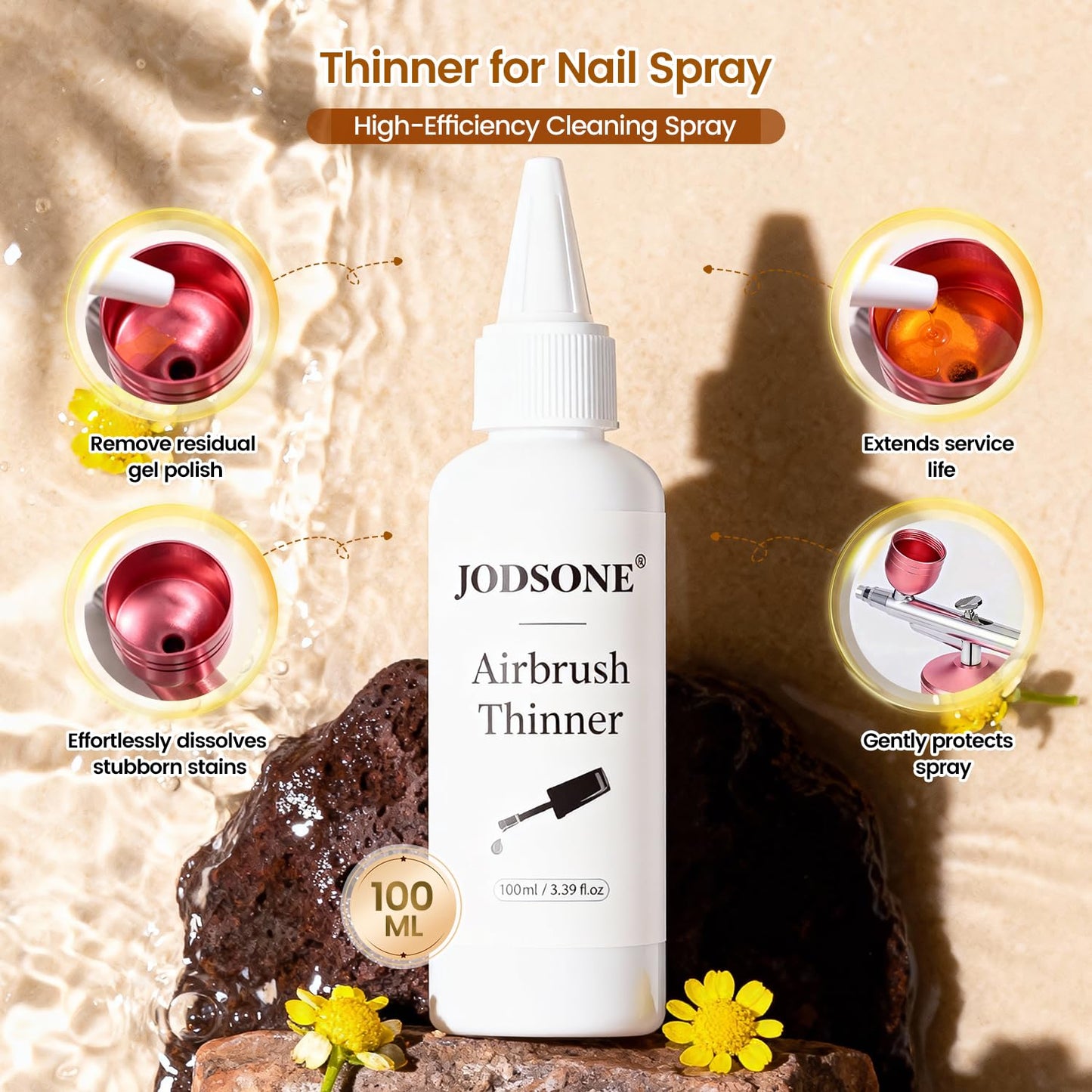 JODSONE 100ml Gel Nail Polish Thinner for Nail Spray for Gel Nail Polish Quick Dilution and Cleaning High-Efficiency Maintenance Larger Capacity Easy of Use DIY Nails Art Precision Dropper Design