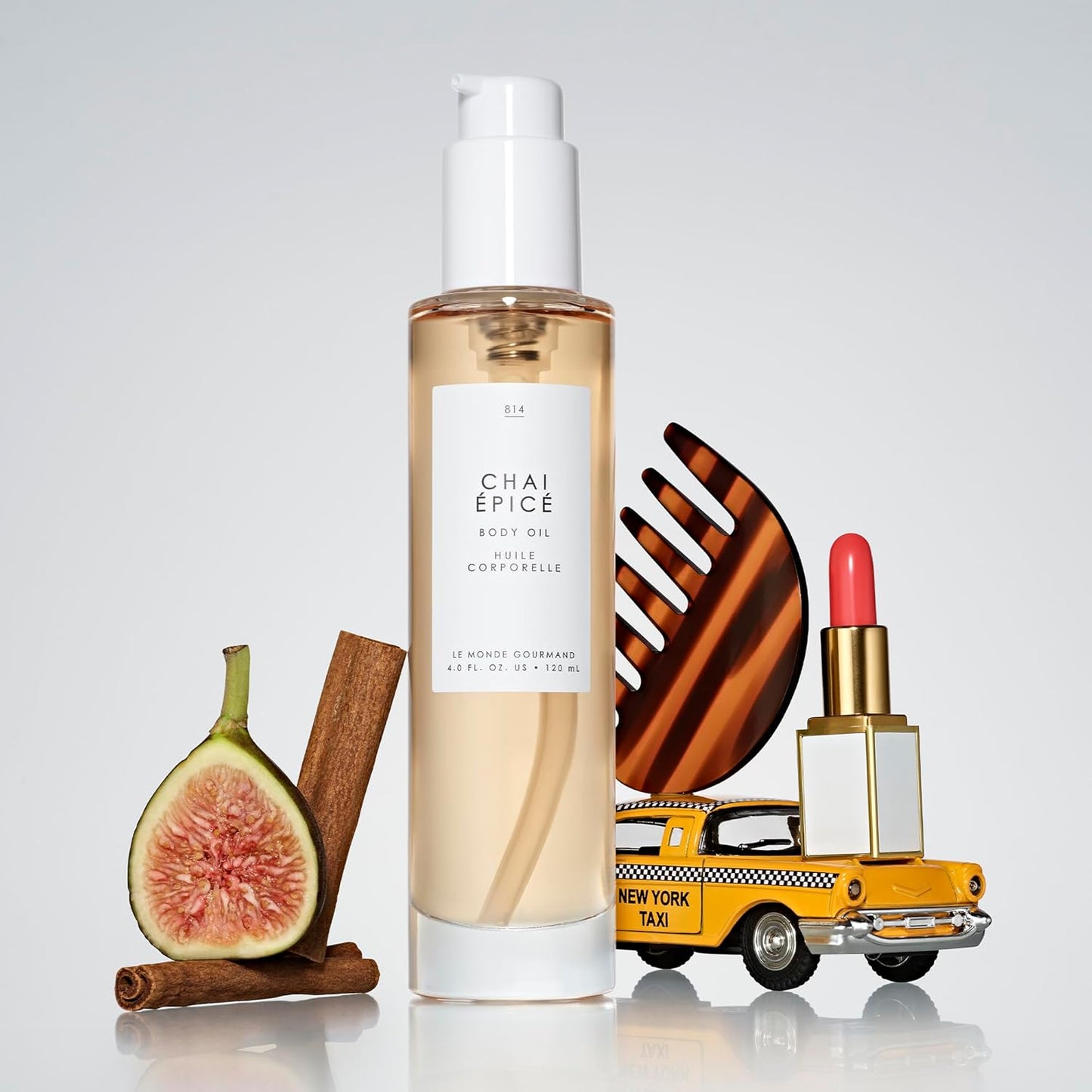 Chai Épicé Perfumed Body Oil for Women - Vegan Violet Fig & Muguet Musk | 4 fl oz (118 ml)