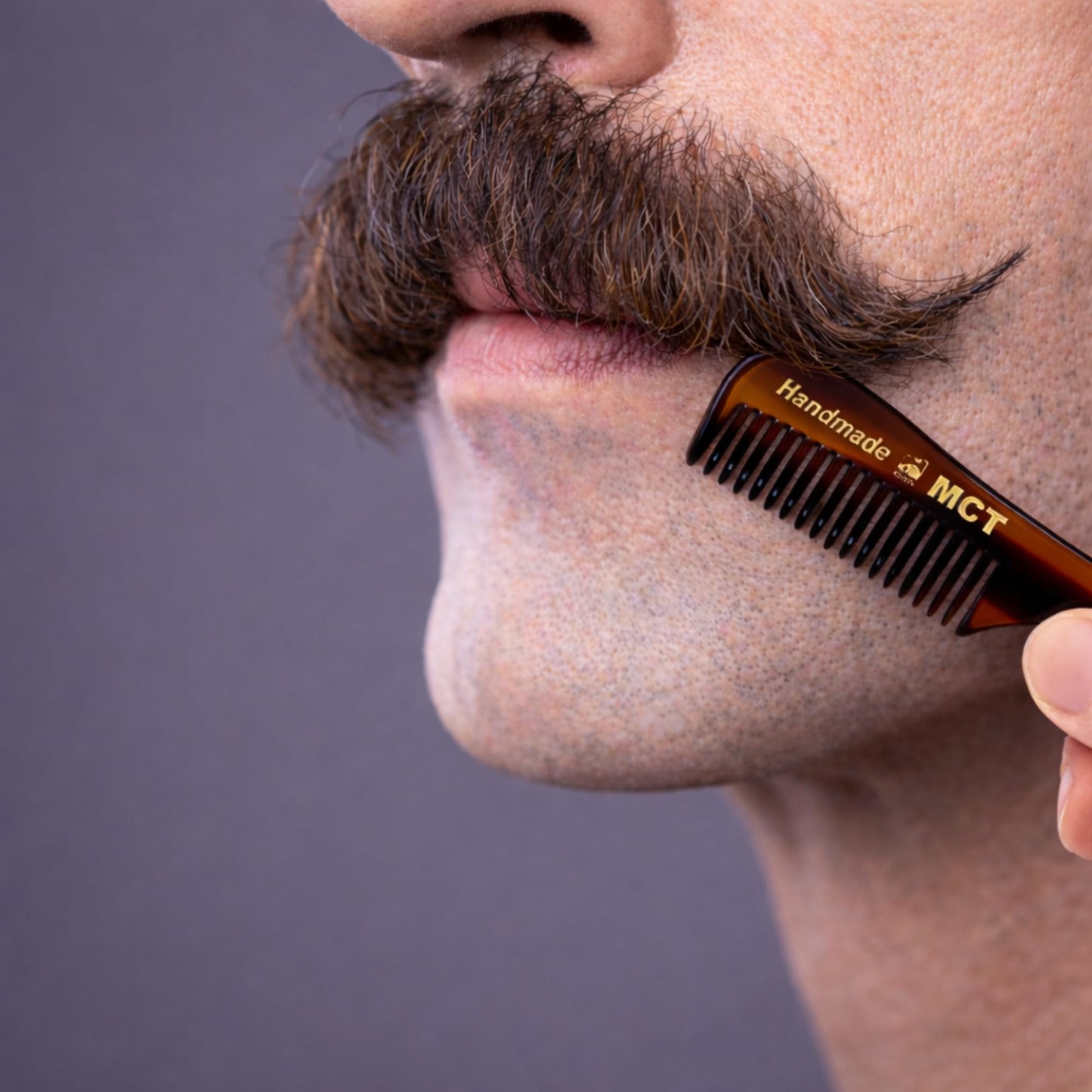 GENTS Mustache and Beard Styling Comb, pocket sized (Tortoise Shell, 3 Pack)