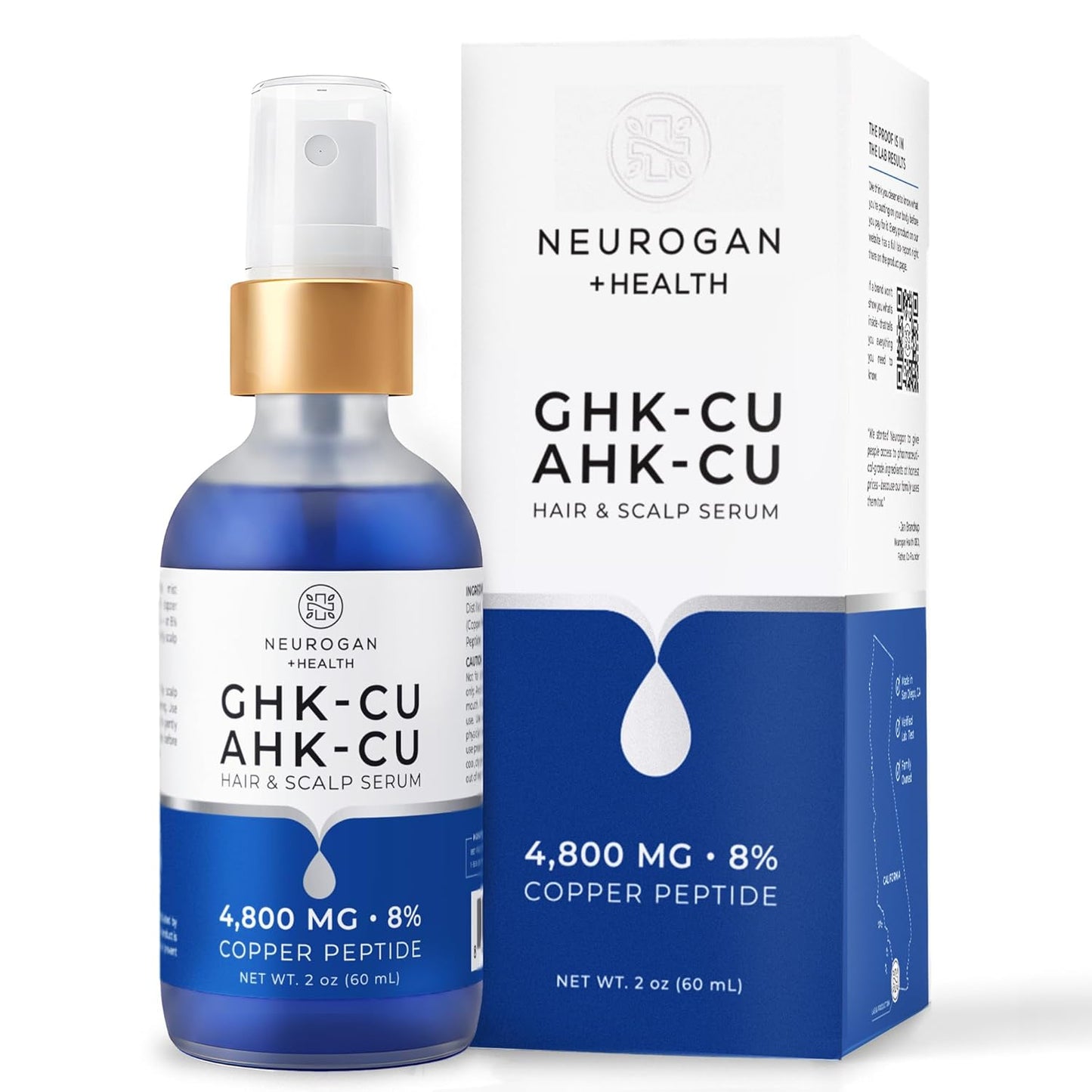 Neurogan GHK-Cu + AHK-Cu Hair Serum Pro - Lightweight Scalp Serum with Dual Copper Peptides | Daily Use for Healthy Hair