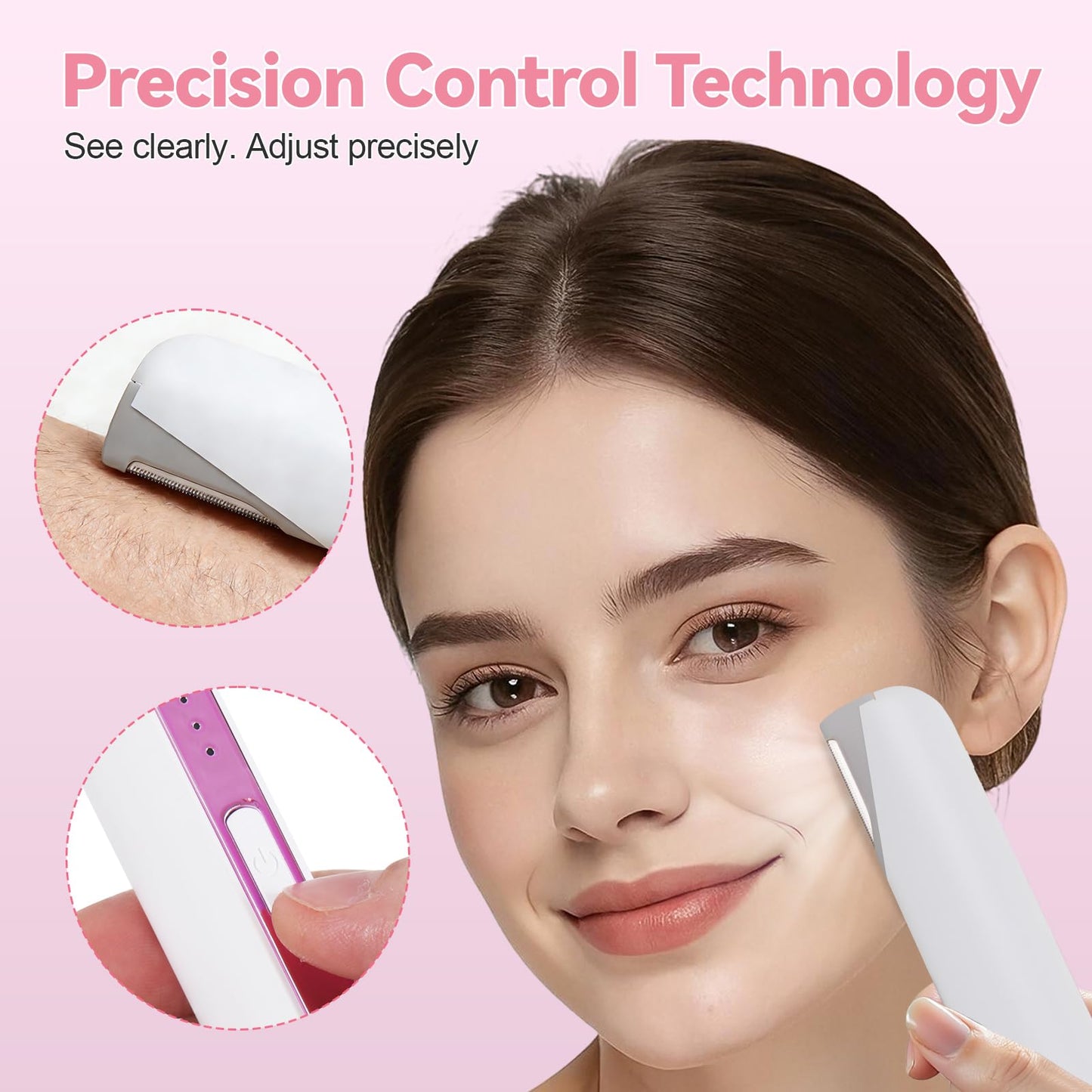 Gulove Sonic Dermaplaning Facial Hair Remover for Women, Gentle Peach Fuzz Removal Tool, Precision Control, Safe for Sensitive Skin, Portable & Rechargeable At-Home Skincare (Cameo Pink)