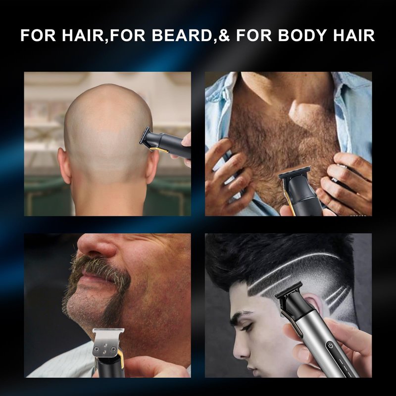 KOMINGDON Hair Trimmer for Men,Professional Barber Trimmer,Cordless T-Blade Hair Clippers Precision Edgers T Liners Rechargeable Beard Trimmer,Waterproof Haircut kit,Long-Lasting Battery