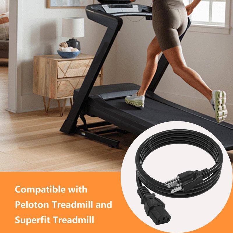 Replacement for Peloton Tread and Superfit Treadmill Power Cord, Extra Long 9.8FT 14 AWG Heavy Duty AC Power Supply Cable Universal 3 Prong