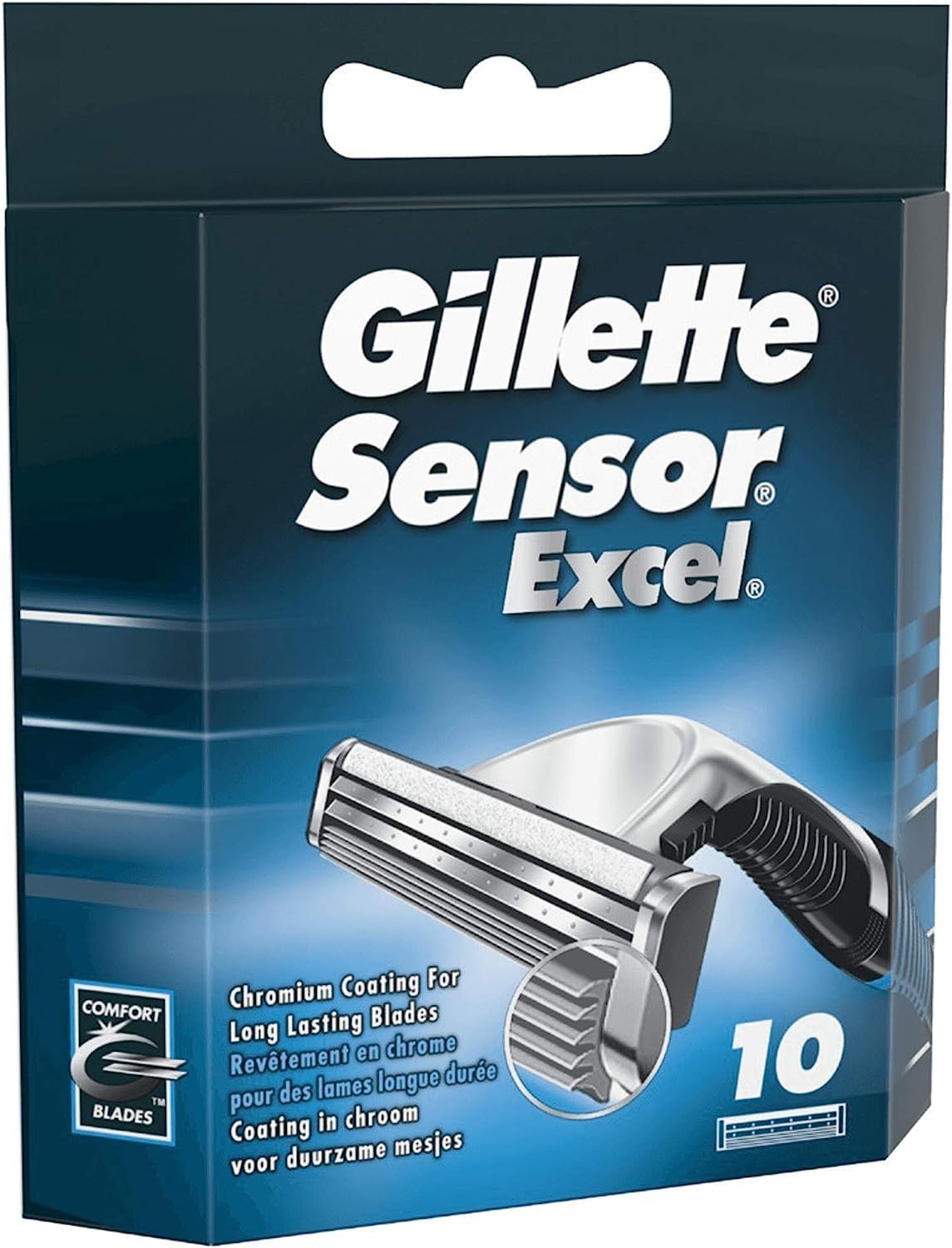 Gillette Shaving Cartridges for Men - Sensor Excel, 10 Count | Smooth Shave Experience