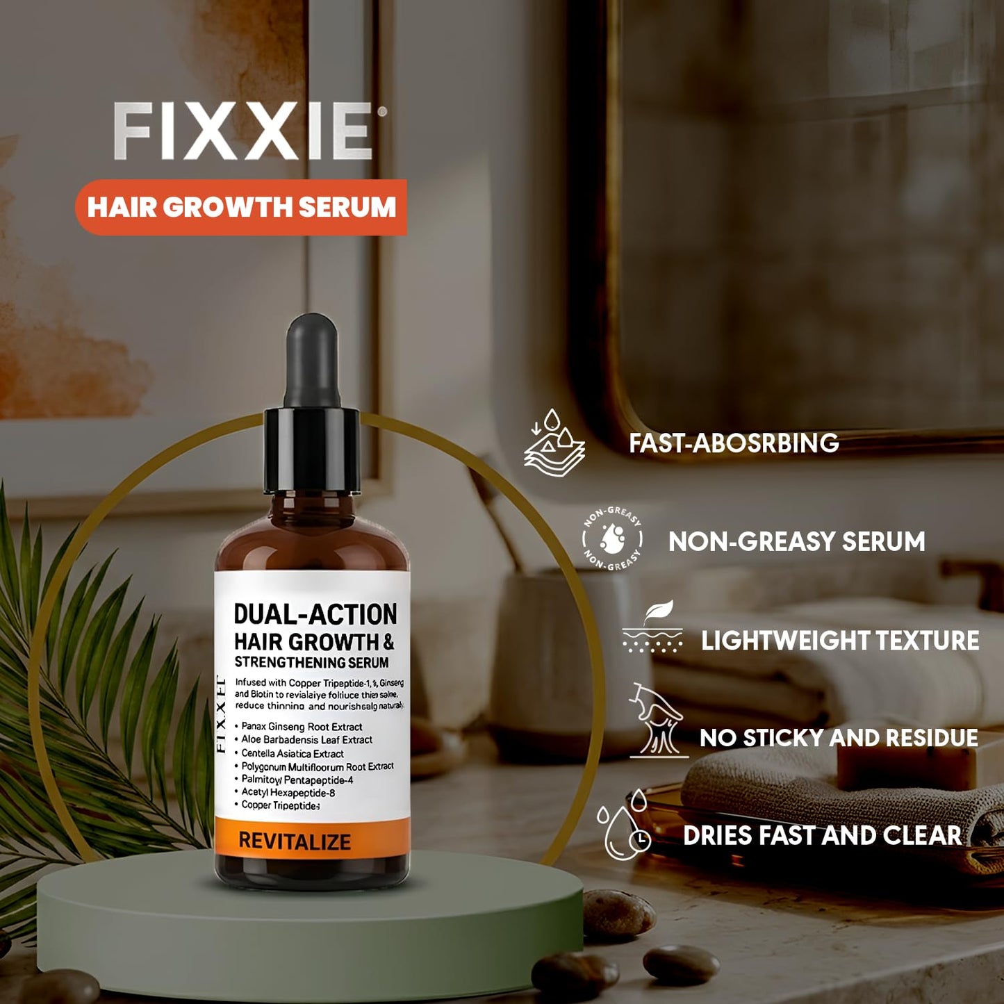Advanced Hair Growth Serum for Men & Women – Hair Breakage Defence & Hair Density Enhancer – Multifunctional Hair Growth & Thickening Scalp Serum – Non-Greasy, Easy Absorb Formula – 60ml / 2.03 fl.oz