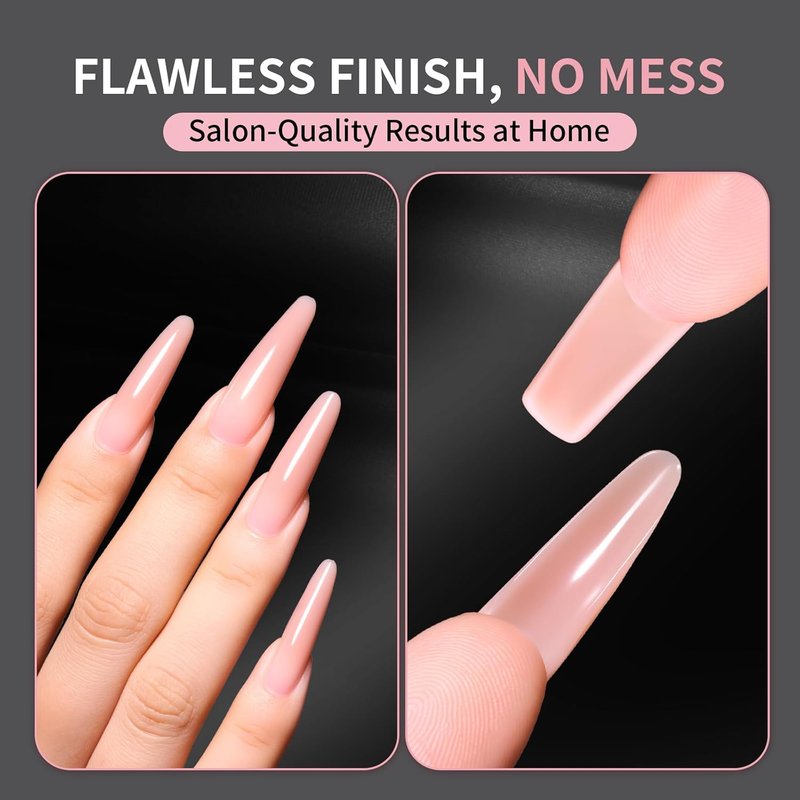 Makartt Dual Nail Forms - Long Almond Shape Molds for Gel Extensions | 280 Pcs, 14 Sizes, Reusable DIY Manicure