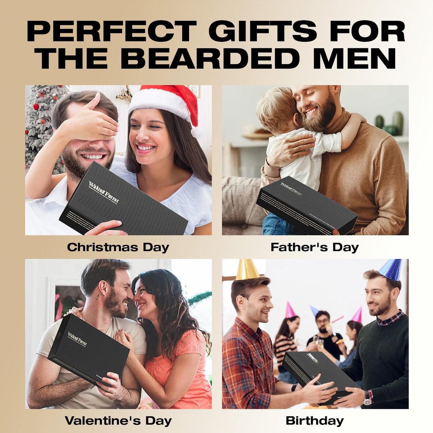 Waking Forest Cedar Beard Oil for Men - Biotin Mustache Oil with Vitamin E, Rosemary & Castor - Beard Care Softener, Strengthens, and Moisturizes - Beard Conditioner (2 oz)