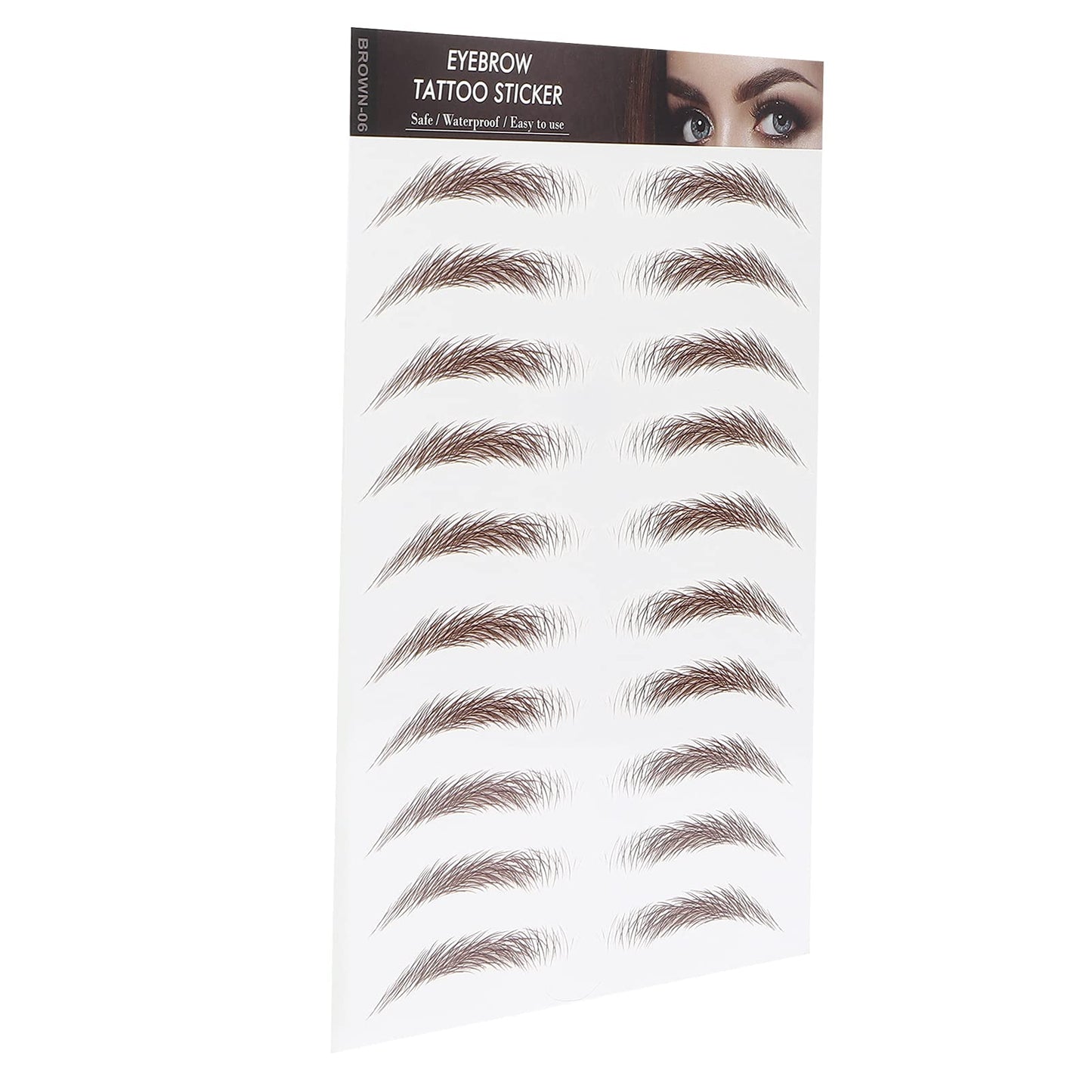 6D Eyebrow Sticker Professional Eyebrow Transfer Sticker Eyebrow Makeup Tool for Women and Girls (Brown)(BROWN-06)