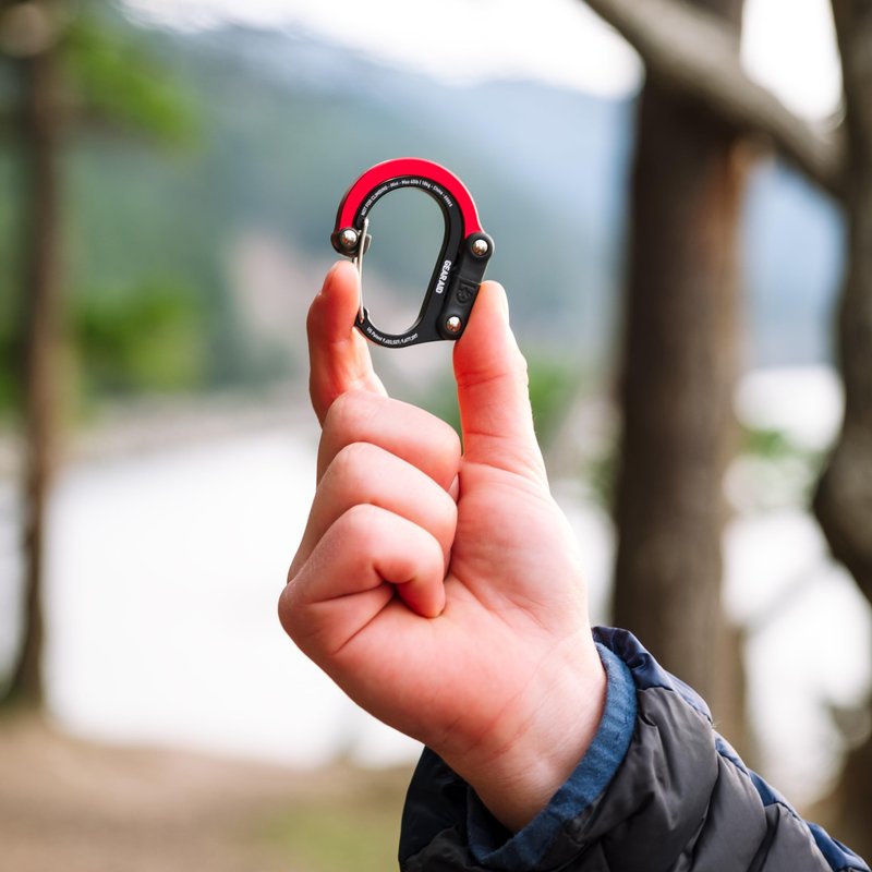 GEAR AID HEROCLIP Carabiner Clip and Hook (Mini) for Travel, Luggage, Purse and Small Bags, Stealth Black, 2 Pack