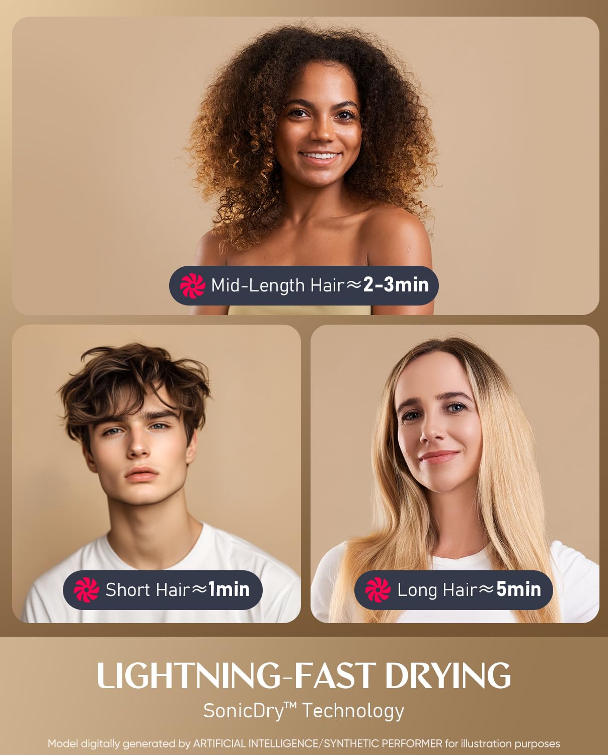 Bluvol SonicDry H10 Apex Travel Hair Dryer, 110,000 RPM Brushless Motor for Fast Drying, Ionic AquaGlow Tech, 0.74lb LightFlow & 56dB Low Noise, Professional for Travel, Home & Salon - Burgundy