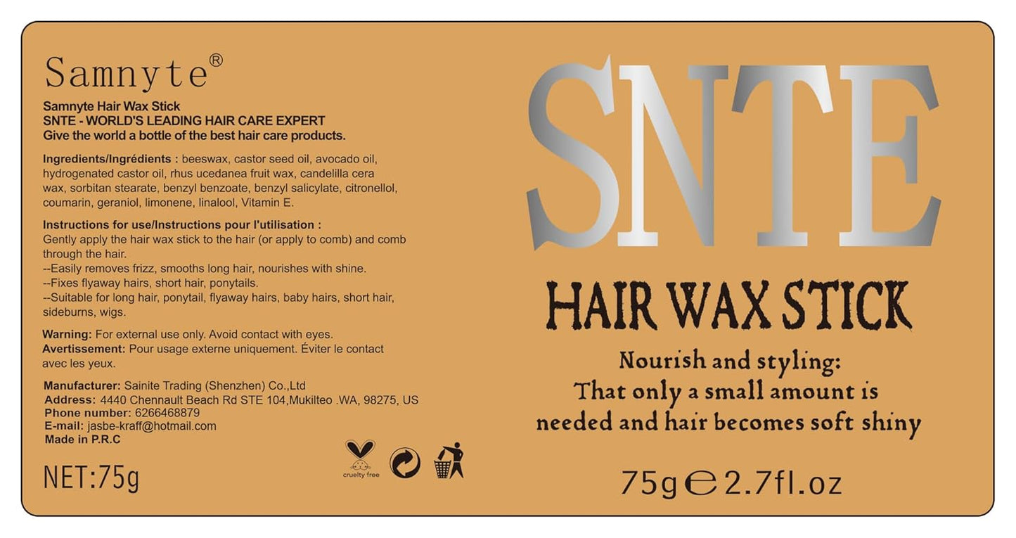 Hair Wax Stick - Non-Greasy Styling Cream for Flyaways & Frizz | 2PCS Hair Slick Stick