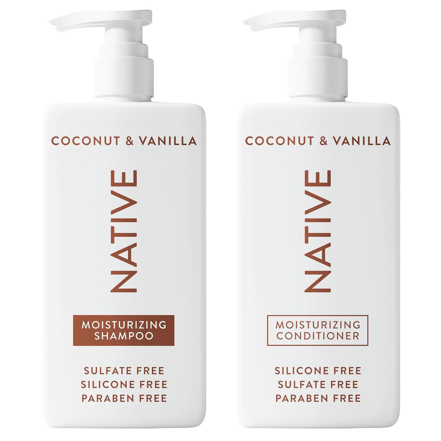 Native Shampoo & Conditioner Set - Naturally Derived, Sulfate & Dye Free | Almond & Shea Butter, 16.5 fl oz Each (2-Pack)
