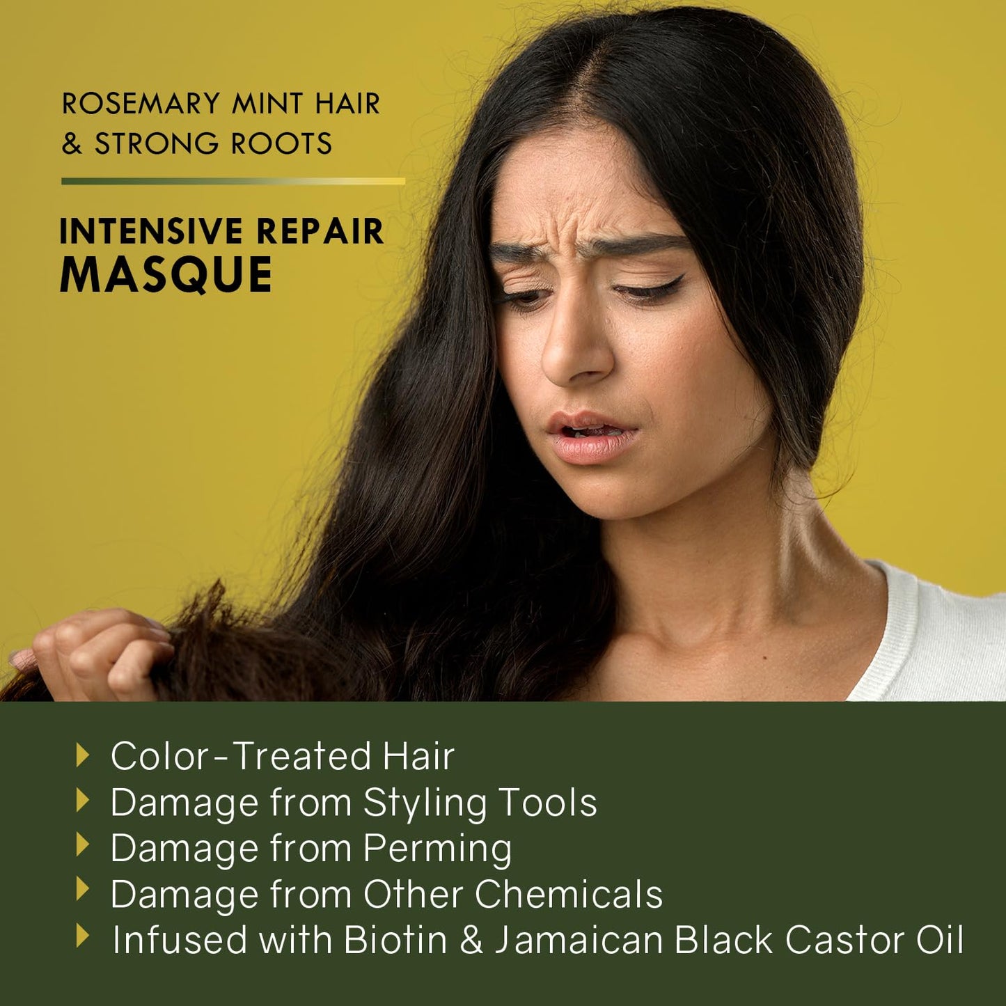 Sunny Isle Rosemary Mint Hair & Strong Roots Masque - Biotin, Jamaican Black Castor Oil - 16 oz