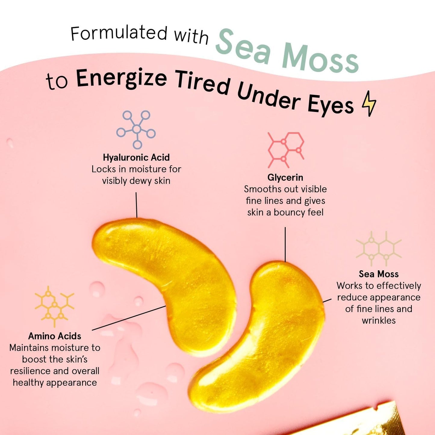 Under Eye Mask for Dark Circles & Puffy Eyes - Vegan Gel Patches | 24 Pairs, Gold