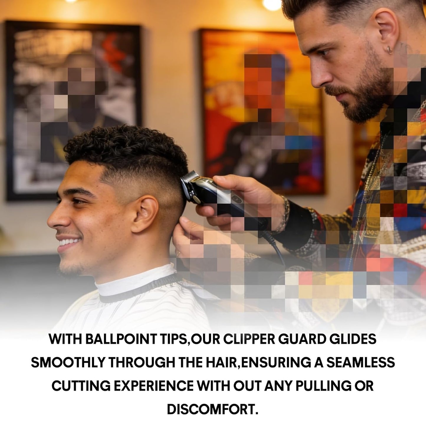 Clipper Guards Set - 2 Pack Compatible with Wahl Hair Clippers | Metal Guide Combs 1/16” 1.5mm for Barbers & Stylists - Black & Red