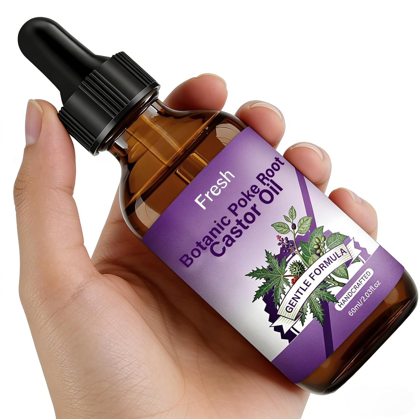 Poke Root & Castor Oil - Natural Lymphatic Support & Skin Wellness Blend with Vitamin E | Soothing Massage Oil