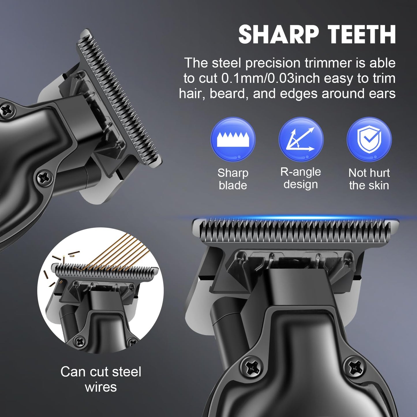 HIENA PRO Professional Hair Beard Trimmer for Men Hair Clippers for Barber with T Blade, Cordless Clippers for Hair Cutting Rechargeable Barber Clippers